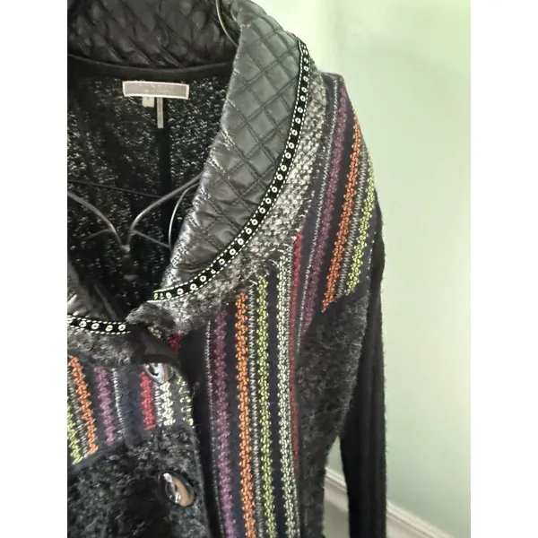 Liquid‎ by Sioni Artsy Funky Whimsical Goth Boho Punk Sweater Cardigan Jacket S - Image 4