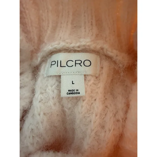 Pilcro Dawn Mock-Neck Chunky Sweater Cream/Peach Women's Size Large - Image 10
