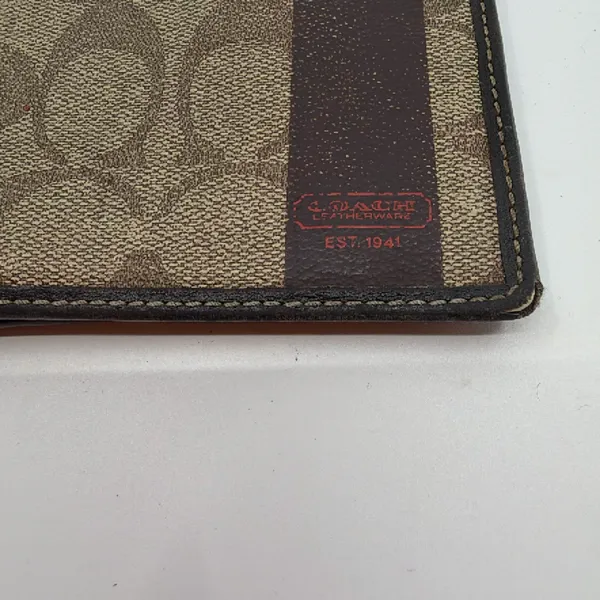 Coach Bifold Wallet Brown Signature Coated Canvas Wallet - Image 2