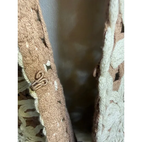 Nic zoe brown cream knit jacket cardigan nwt boho cottage dainty y2k bohemian xl - Image 8