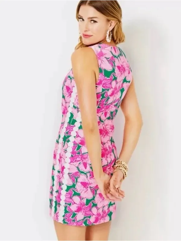 Lilly Pulitzer Mila Stretch Shift Dress Preppy Resort Palm Beach Cruisewear 14 - Image 3