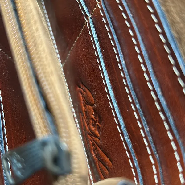 Patricia Nash Brown Pressed Leather Crossbody‎ Bag - Image 4