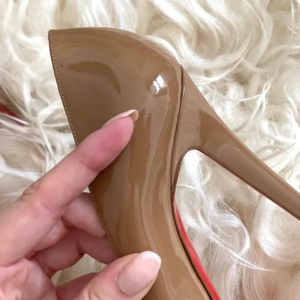 Christian Louboutin Camel Patent Bianca High Heels - Image 10