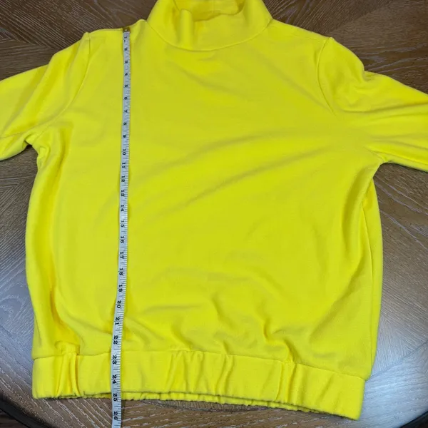 Dudley‎ Stephens Baldwin Mock Neck Turtleneck Sweatshirt Sunshine Yellow Medium - Image 8