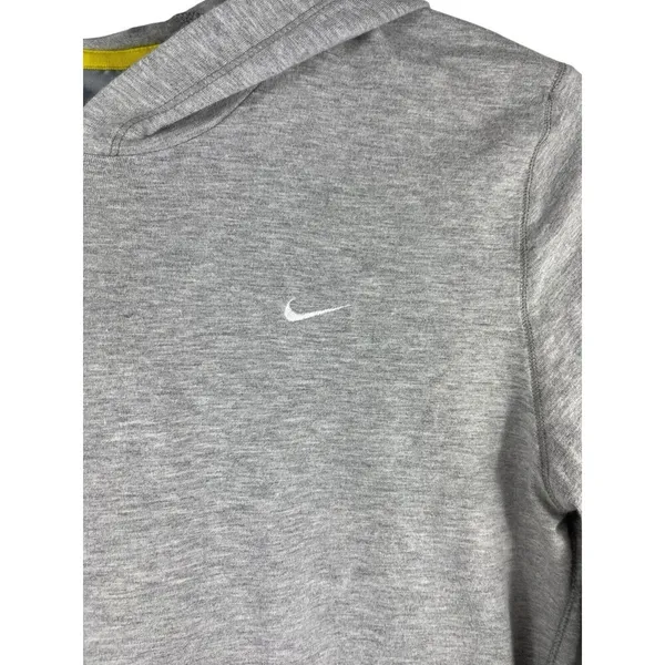 Nike 90s Y2K Light Gray Hooded Pullover Kangaroo Pocket Long Sleeve Top XL - Image 5