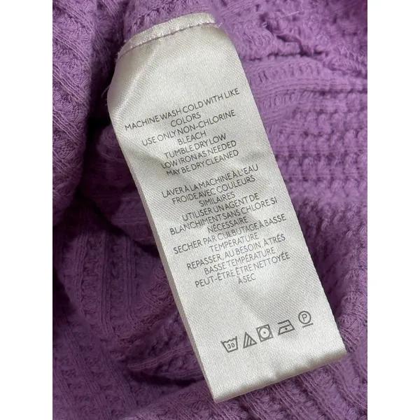 EUC We the Free Free People Thermal Waffle knit Top Purple stretch Size Small - Image 7