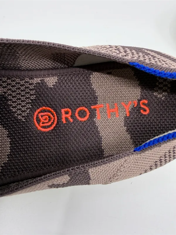Rothy's women's slip-on sneakers feature a retired taupe camo knit pattern. SZ 7 - Image 7