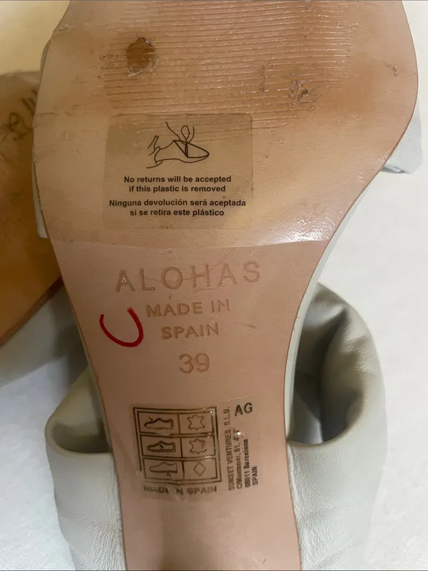 ALOHAS Twist Strap kitten heel Sandals in Ice White US 8.5 - Image 3