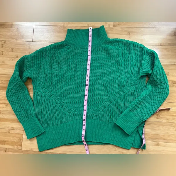 Crown & Ivy Sweater; Womens Green Knit Pullover Mock Neck Polyester, Sz : S - Image 8