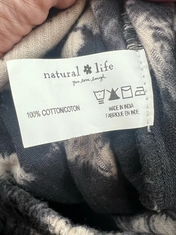 Natural Life Corduroy Wide Leg‎ Pants Medium Black Tie Dye - Image 6