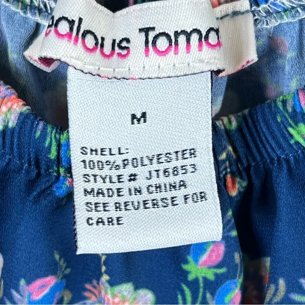 Jealous Tomato Size Medium Floral Top w/Balloon Sleeves & Elastic Stretc… - Image 6