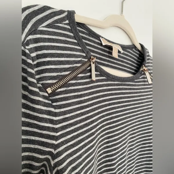 Michael Kors Striped Zip Top Granola Girl Downtown Casual‎ Y2K Grunge Normcore - Image 5