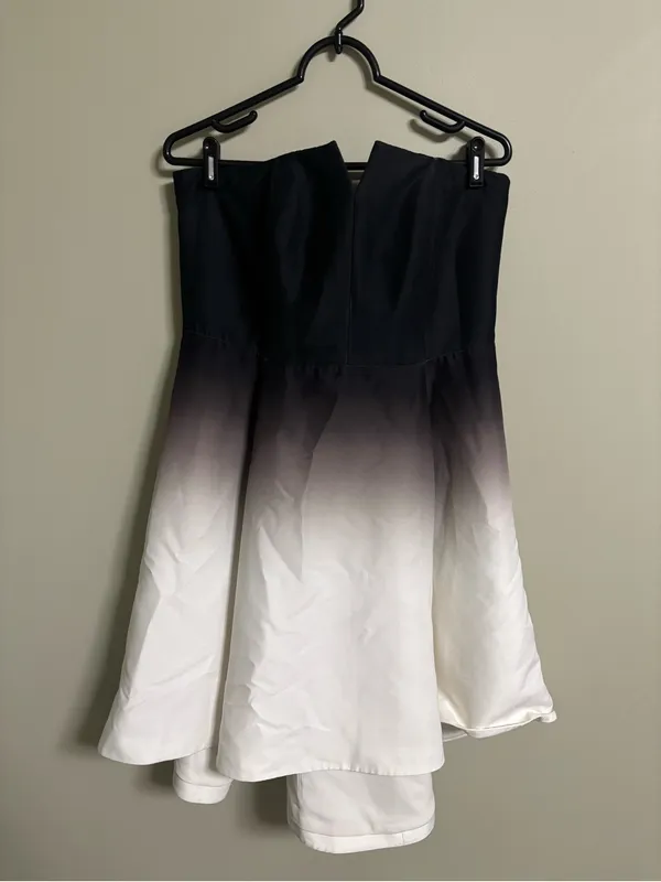 Halston Heritage Lined Cocktail Dress Ombre Size 12 Strapless Sweetheart Neck - Image 2