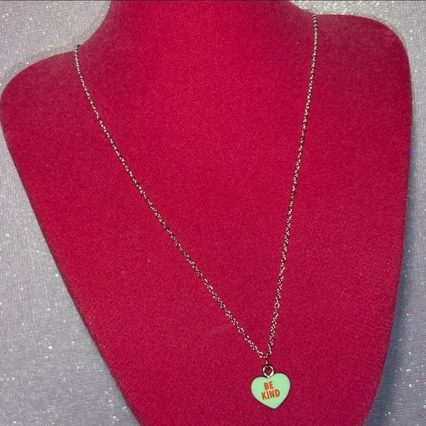 Be Kind Heart Necklace Sterling Silver 925 Jewelry Blue - Image 8