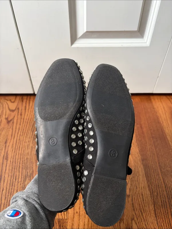 a new day Black Studded Mary Jane Flats size 8 New - Image 7