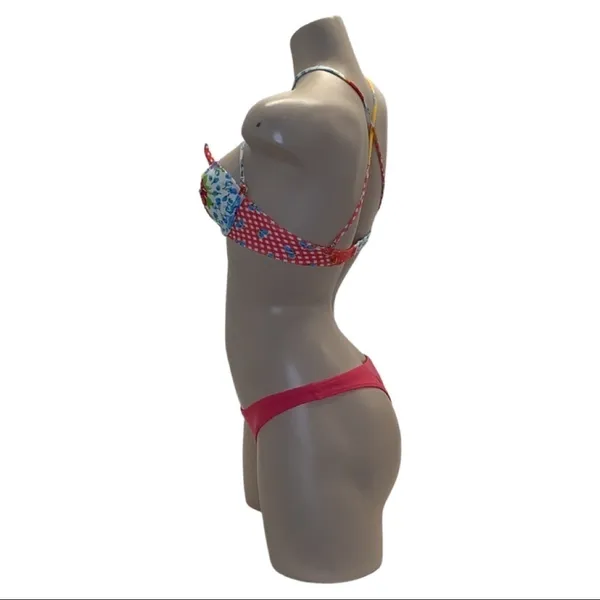 Recco Size Large Brazilian Underwire Floral Top & Coral Bottom Bikini. New - Image 4