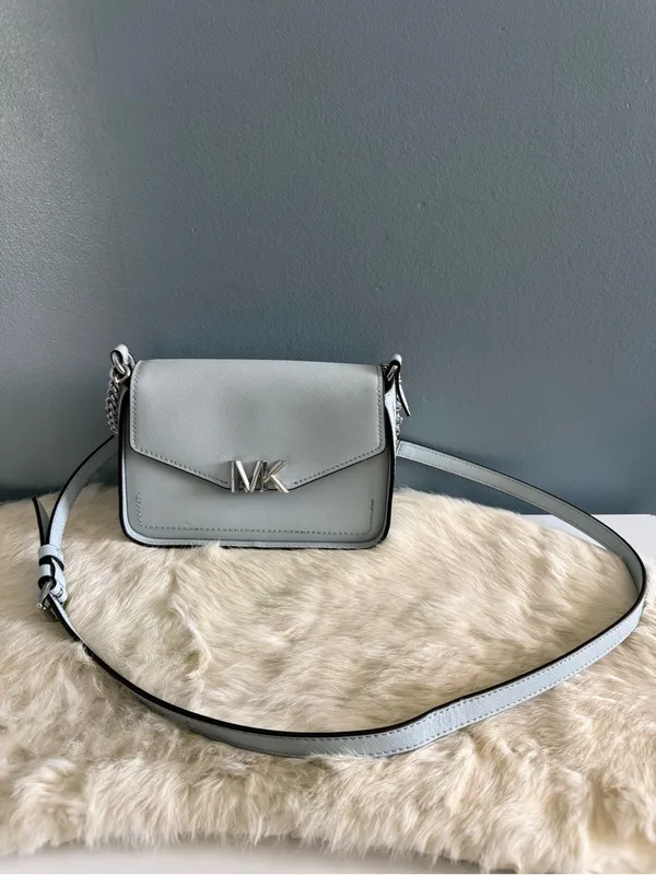 Michael Kors Sylvia Soft Sky Small Flap Leather Crossbody - Image 3