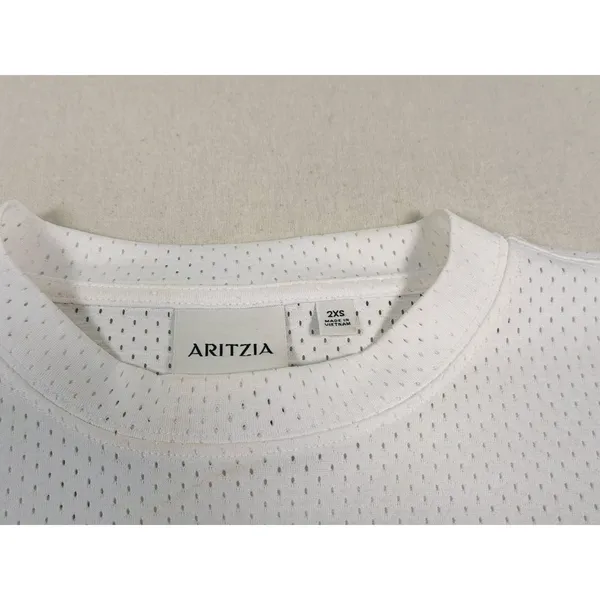 Aritzia Trading Jersey Mesh Crewneck Womens XXS White Sporty 90s Y2K Streetwear - Image 4