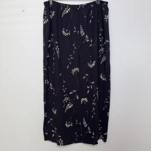 VTG 90s Hilliard Hanson Women Whimsigoth Fairy Grunge Skirt Large Black‎ Floral - Image 4