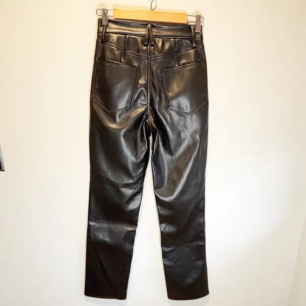 Good American NWT Black Better Than Leather Good Icon Pants - size 2/26 - Image 4