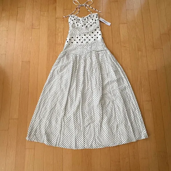Princess Polly Marguerite halter polka dot black and white maxi dress - Image 3
