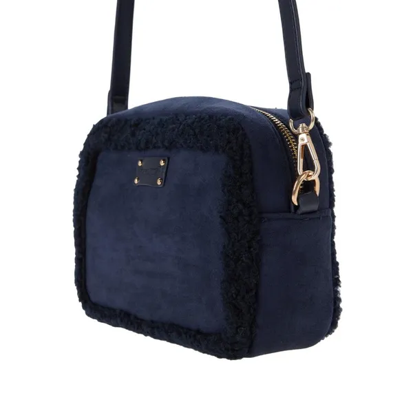 New BEARPAW Women's Faux Suede Shearling Trim Crossbody‎ Camera Handbag - Image 5