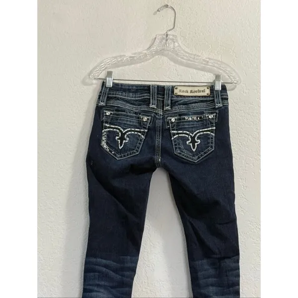 rock revival jeans womens 24 distressed Erin easy skinny bling - Image 3