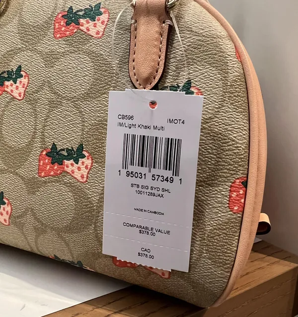 coach Sydney Satchel In Signature Canvas With Strawberry Print CB596 NWT - Image 4