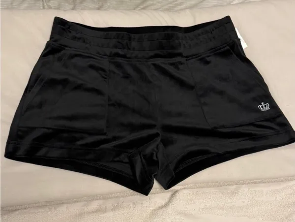 Y2K Style Juicy by Juicy Couture Black Velour Lounge Shorts NWT - L - Image 3