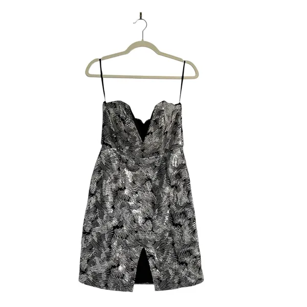 NBD Nina Strapless Silver Mini Dress Sz Medium Holiday Party - Image 2