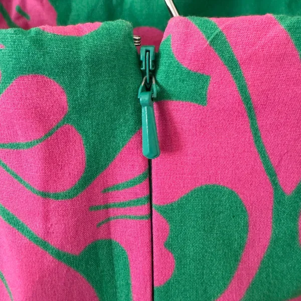 Lilly Pulitzer sz 10 Women Pink Green Crab Scallop Hem Dress Party Preppy Vintage - Image 4