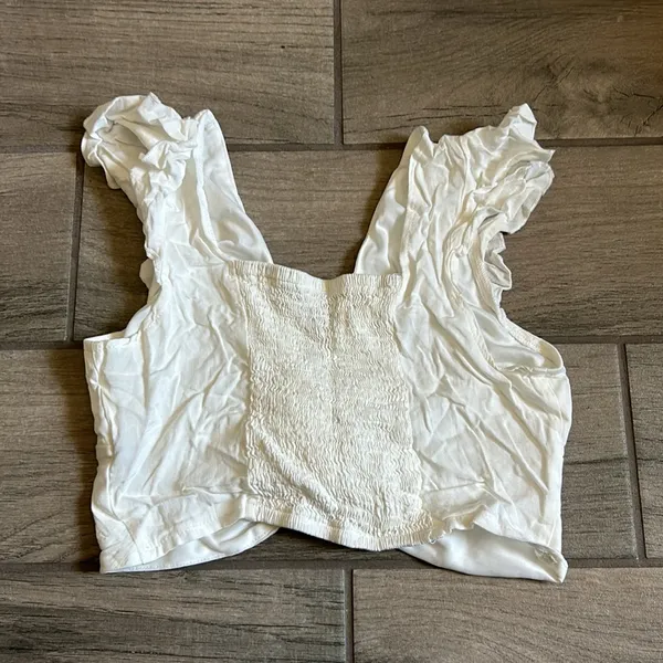 Knot front smock back cropped top White Size M - Image 3