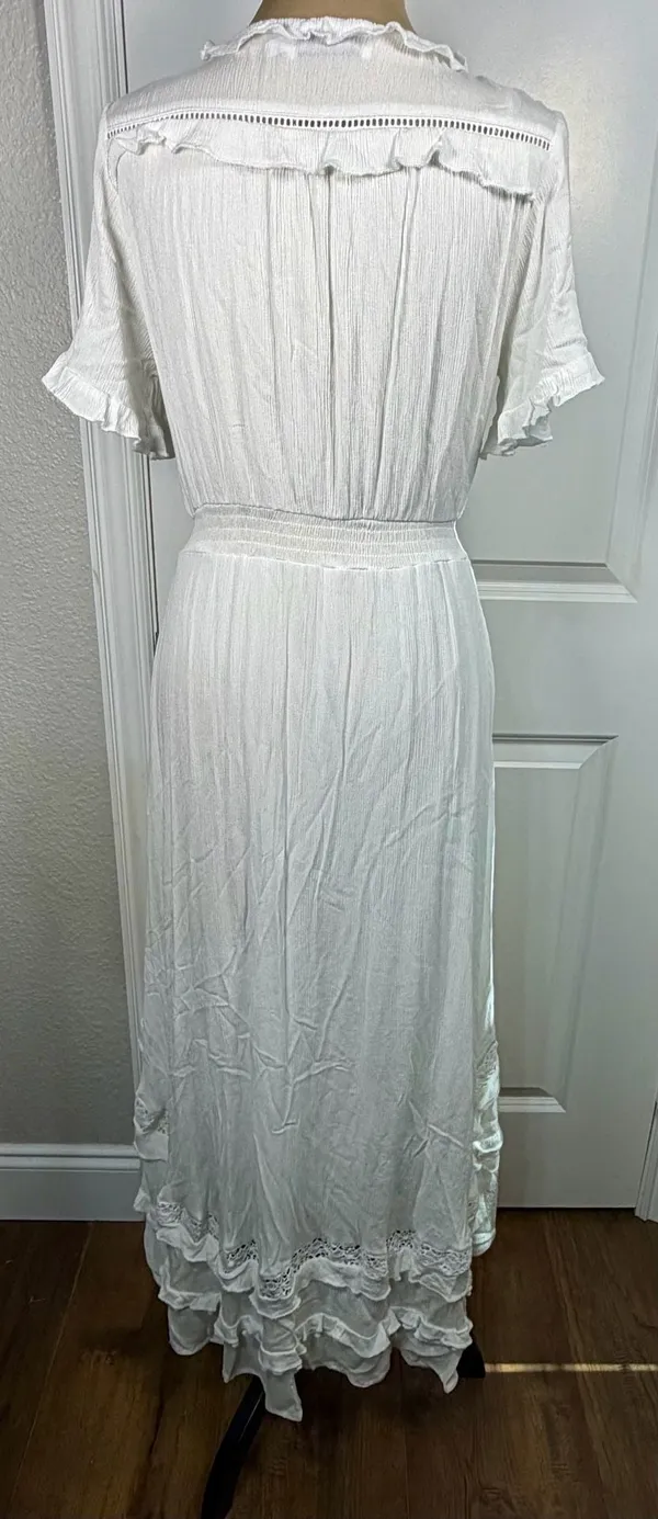 Petal & Pup White Chelsea Dress Cottagecore Midi Dress US 4 - Image 6