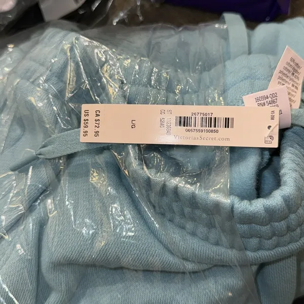 New VICTORIA'S‎ SECRET Cotton Fleece Wide-Leg Snap Lounge Pants - Image 4
