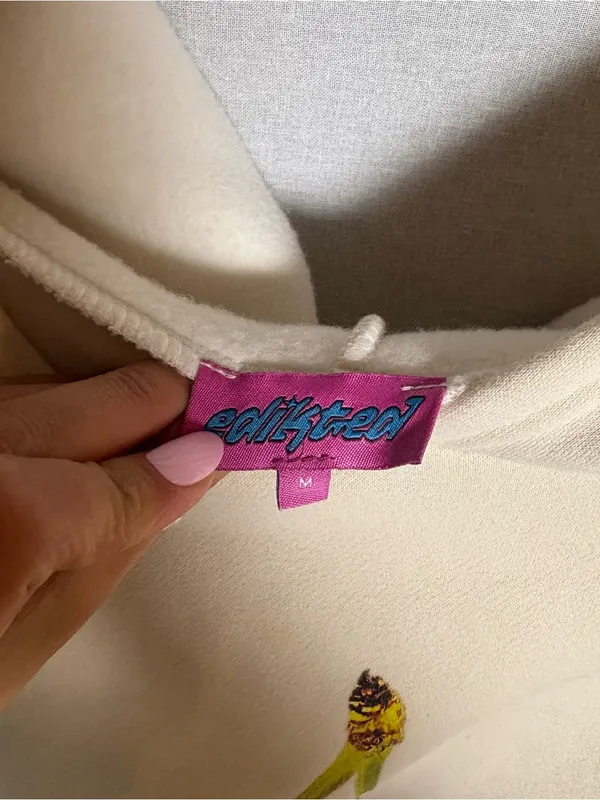 Edikted Mon Cheri Hoodie Cream Size M - Image 3