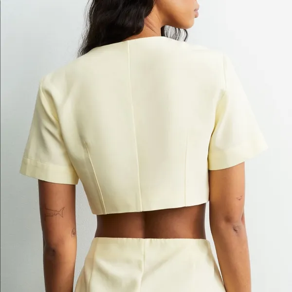 ZARA 🦙📦 linen blend mink skirt Medium Pale yellow - Image 2