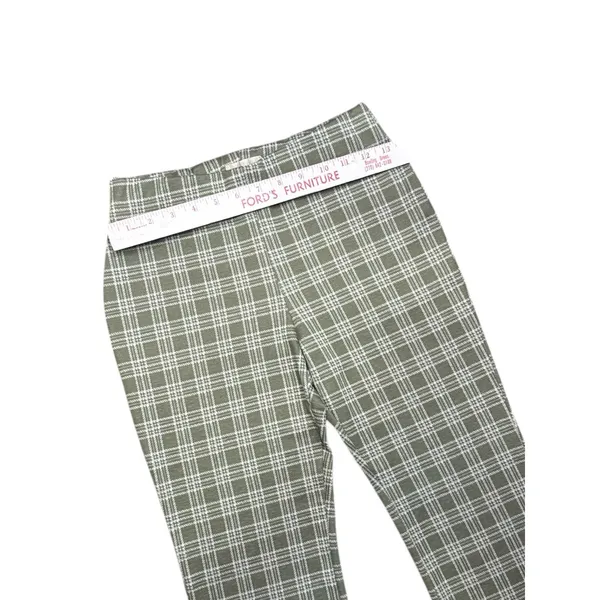 Altar'd State Green White Plaid Cropped Flare Pants Small Retro Boho - Image 4