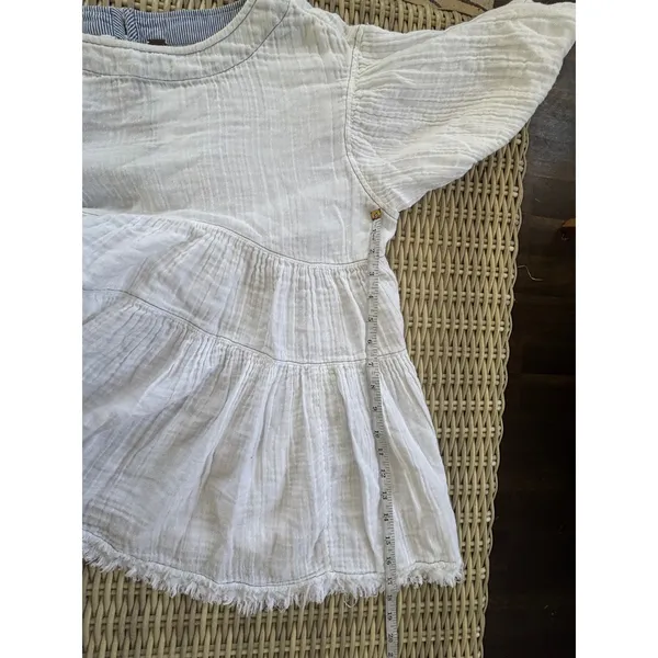 Free People Cotton Gauze Tiered‎ Trapeze Tunic Small oversized boho prairie - Image 9