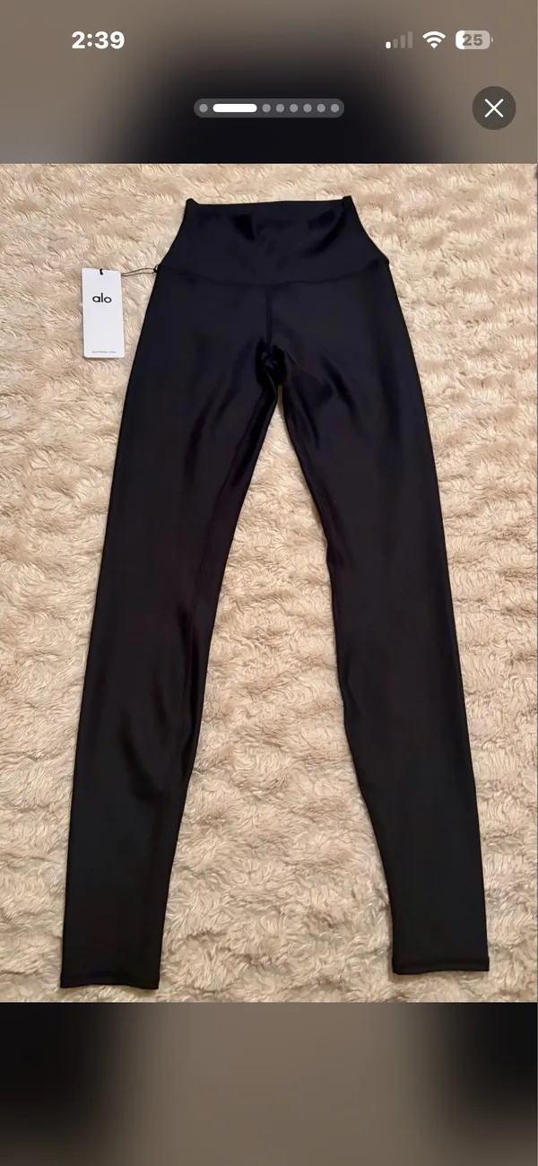 Alo High-Waisted Yoga Airlift Leggings Black size XS NWT - Image 2