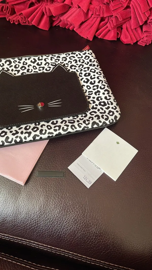 Meow Cat Large Zip Pouch New NWT - Image 8