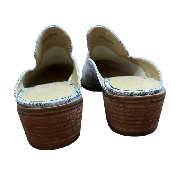 Chinese Laundry Snakeskin Pointed Toe Low Block Heel Mule Slides 7.5 - Image 6