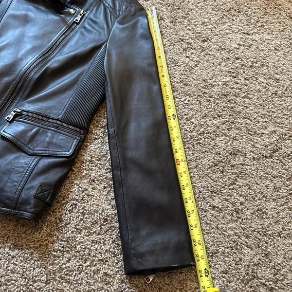 Blackey Women's Lamb Black Leather Nappa Moto Jacket Size 77 Medium - Image 9