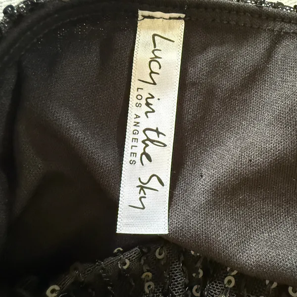 LUCY IN THE SKY | Doja Sheer Black Sequin Maxi Skirt with Leg Slit | Extra Small - Image 7