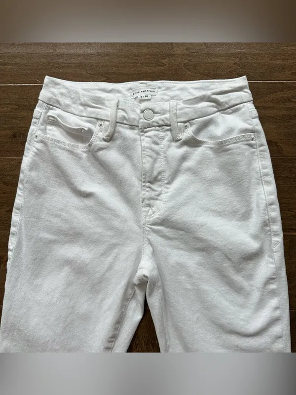 Good American ‘Good Legs’ Raw Hem Straight Leg Jeans - Image 2