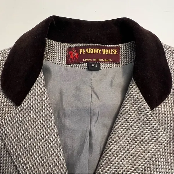 Vintage Peabody House Wool Blend Tweed Blazer Size S Equestrian Academia Preppy - Image 6