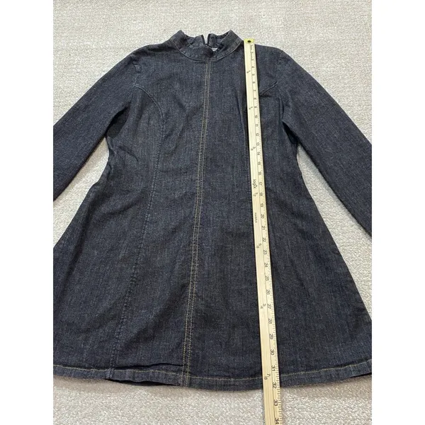 Zara Black Long-Sleeve Mini Dress with High Neck Size XL 97% Cotton - Image 12