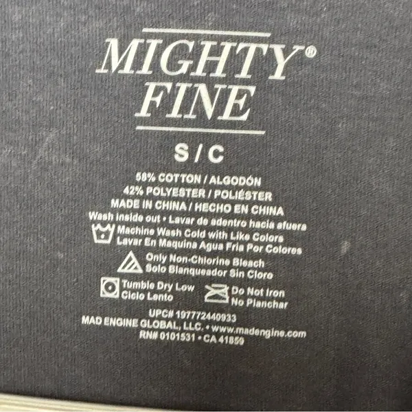 Mighty Fine Short Sleeve Distressed Graphic Tee with Trust Yourself Print Sz S - Image 3
