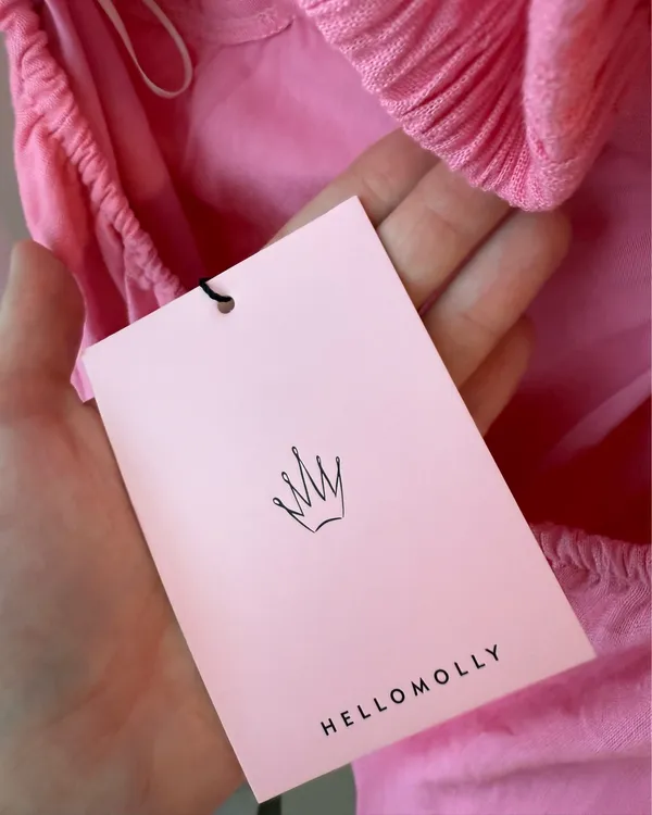 Hello Molly Draped Cowl Neck Strappy Pink Mini Dress | Textured Linen Look | Size M - Image 4