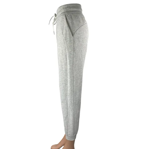 Women's Gray High Waisted Drawstring Tapered Athletic Jogger Sweat Pants Size S - Image 2