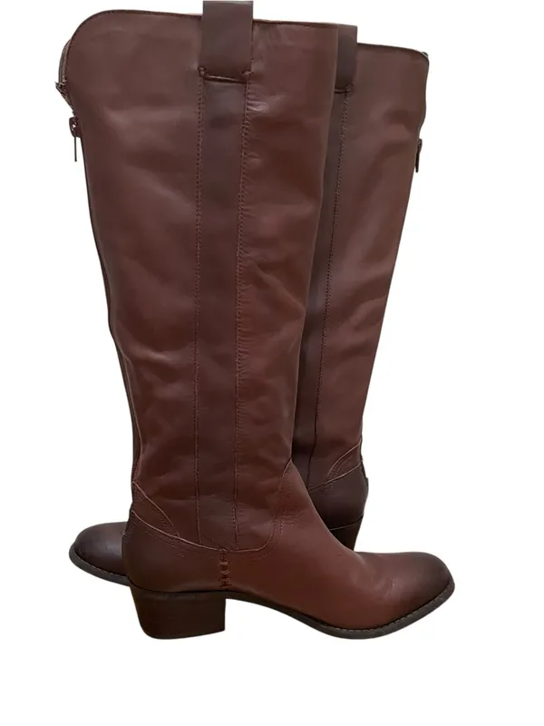 Arturo Chiang Leather Knee High Block Heel Riding Boots Brown Women’s Size 7.5 - Image 7